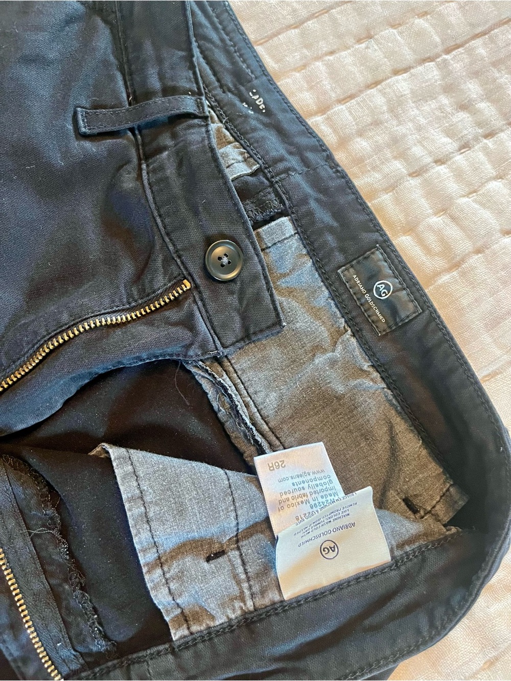 Ag Adriano Goldschmied Black Straight Leg chinos - Picture 3 of 3